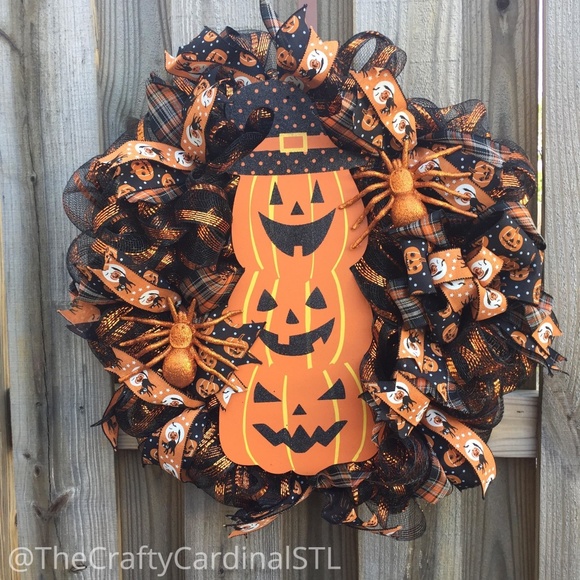 The Crafty Cardinal Other - HUGE OVERSIZED Halloween Wreath 20+"